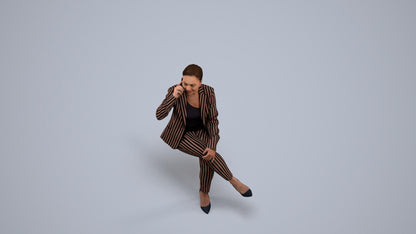 photogrammetry 3D woman business, realistic human model archviz FBX, back view render