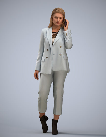 3D scanned woman business, photorealistic archviz people for Enscape and SketchUp