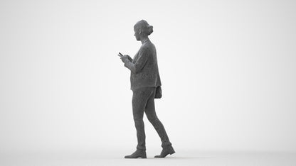 3D people model woman business walking, scanned human for 3ds Max rendering, square thumbnail