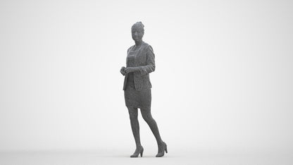 scanned 3D woman business, photogrammetry people for Enscape and V-Ray, three-quarter view render