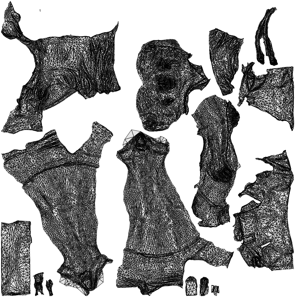 3D people model woman casual standing, scanned human for 3ds Max rendering, wireframe top-down view