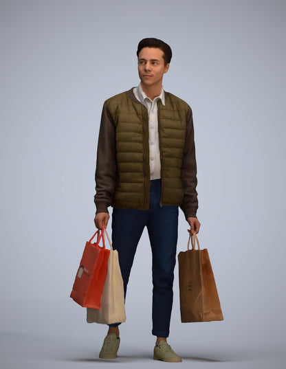 3D human model man casual formal, photogrammetry scanned person for archviz