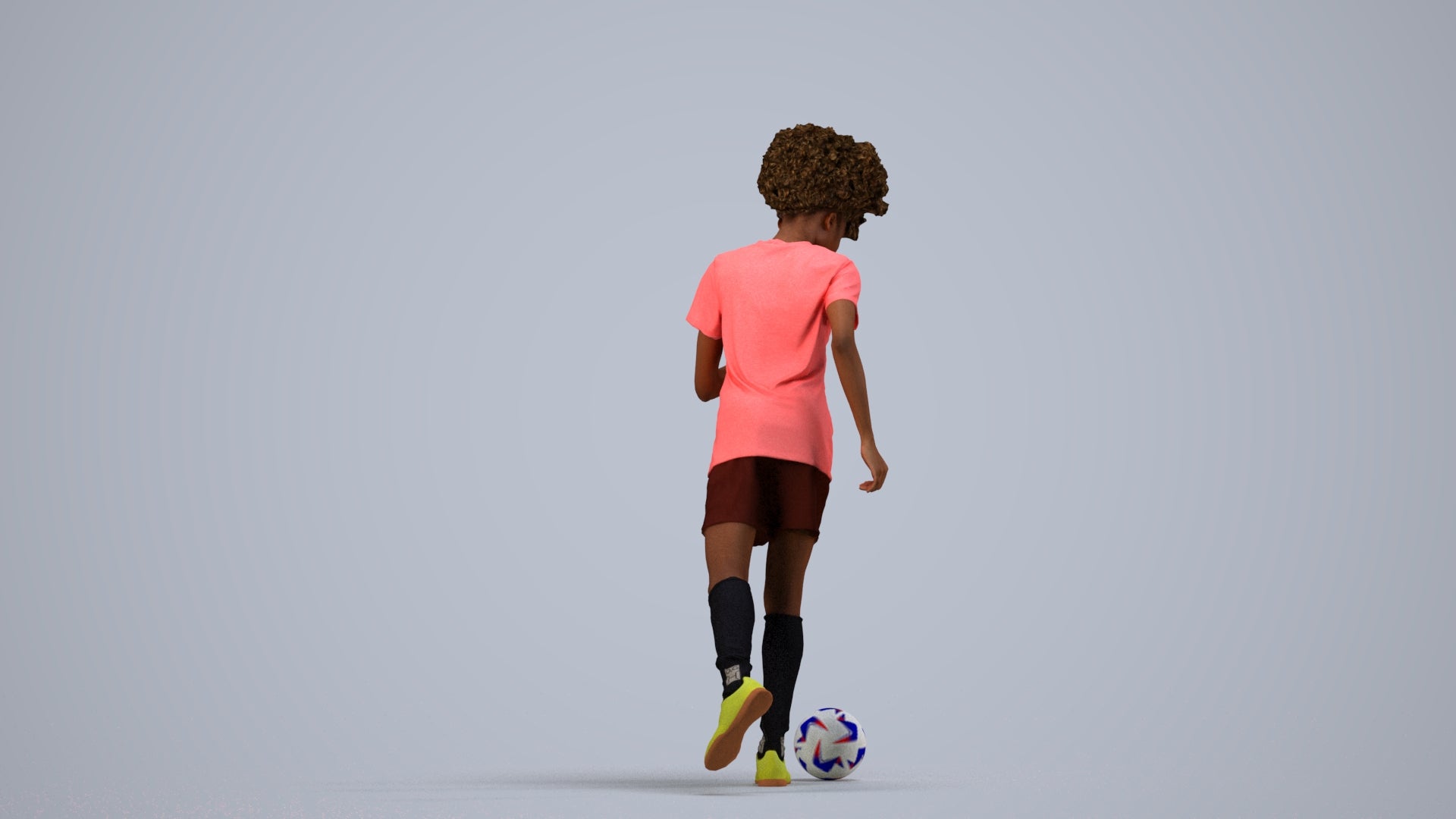 3D people model woman sport, scanned human for 3ds Max rendering, side view render