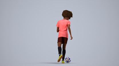 3D people model woman sport, scanned human for 3ds Max rendering, side view render