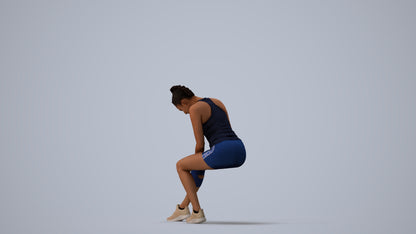 realistic 3D woman sport, scanned archviz people for Blender and 3ds Max, three-quarter view render