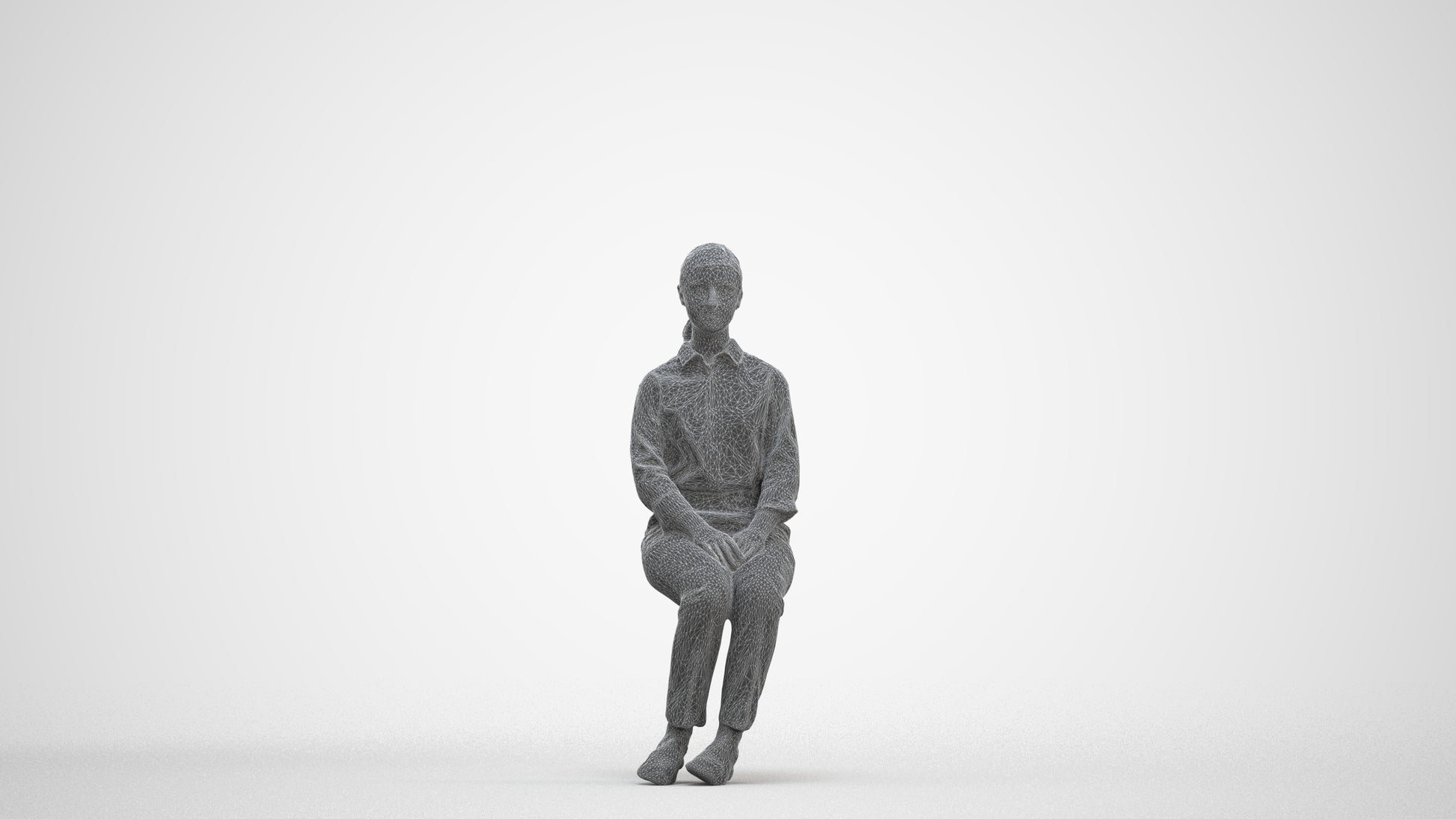 realistic 3D human girl kids, archviz people FBX OBJ for Blender, three-quarter front view render