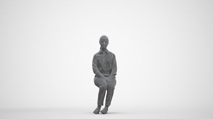 realistic 3D human girl kids, archviz people FBX OBJ for Blender, three-quarter front view render