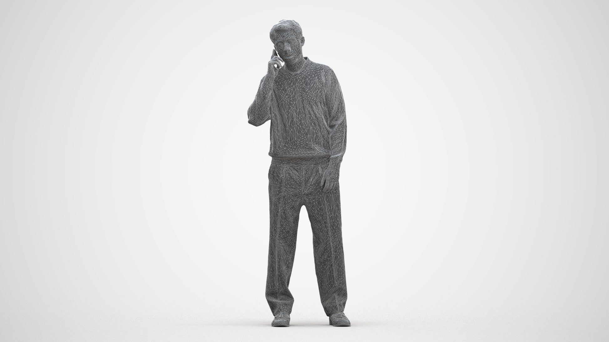 realistic 3D people man casual standing, render-ready for V-Ray and Corona, FBX OBJ, three-quarter front view render