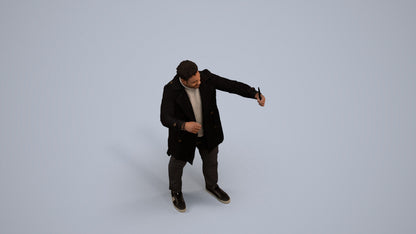 scanned 3D man casual standing, photogrammetry people for Enscape and V-Ray, back view render