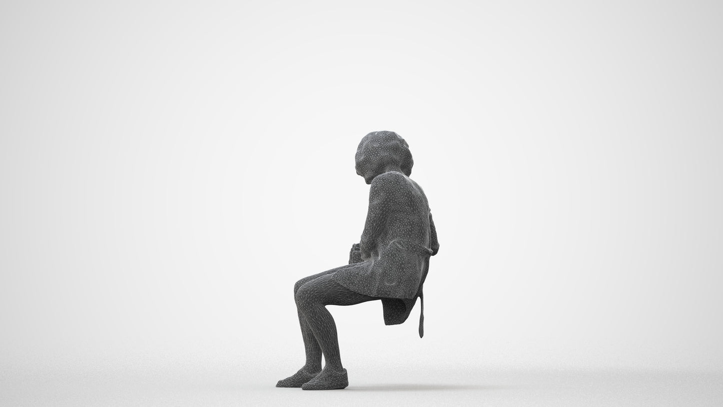 3D people model woman business sitting, scanned human for 3ds Max rendering, square thumbnail