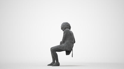3D people model woman business sitting, scanned human for 3ds Max rendering, square thumbnail