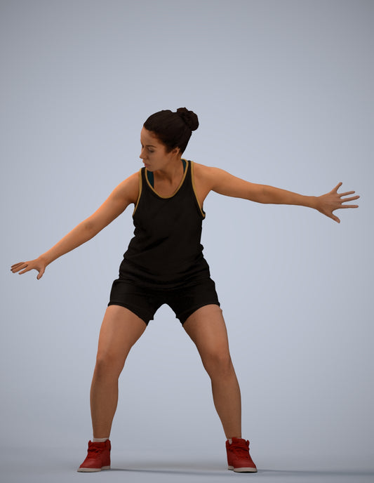photogrammetry 3D woman sport, realistic human model archviz FBX