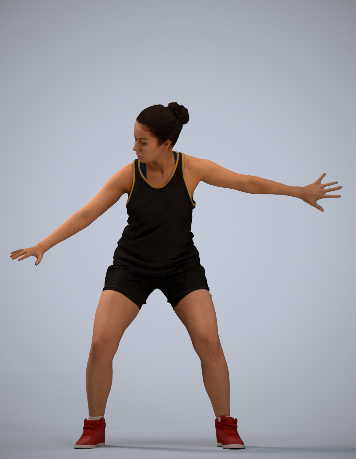 photogrammetry 3D woman sport, realistic human model archviz FBX