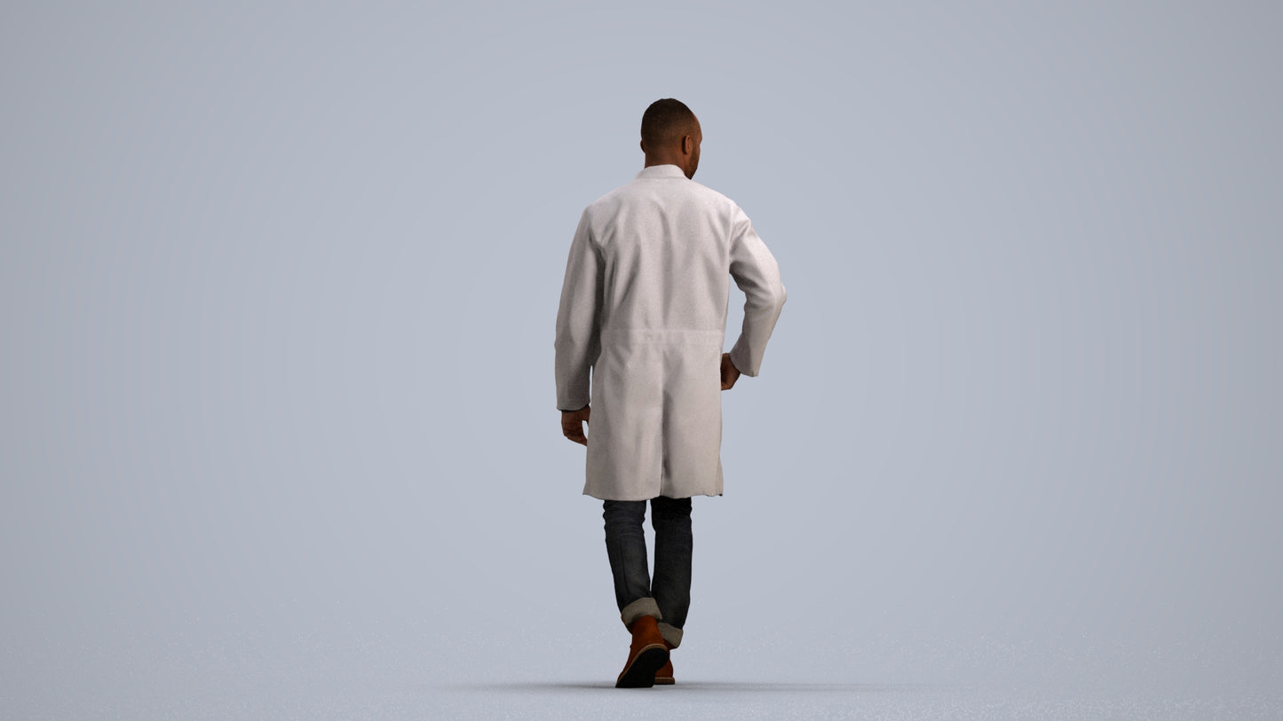 3D human model man medical, photogrammetry scanned person for archviz, front view render