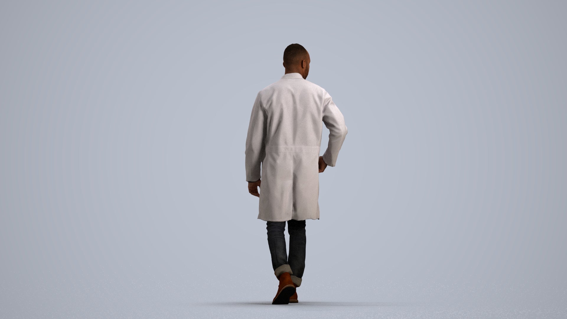 3D human model man medical, photogrammetry scanned person for archviz, front view render