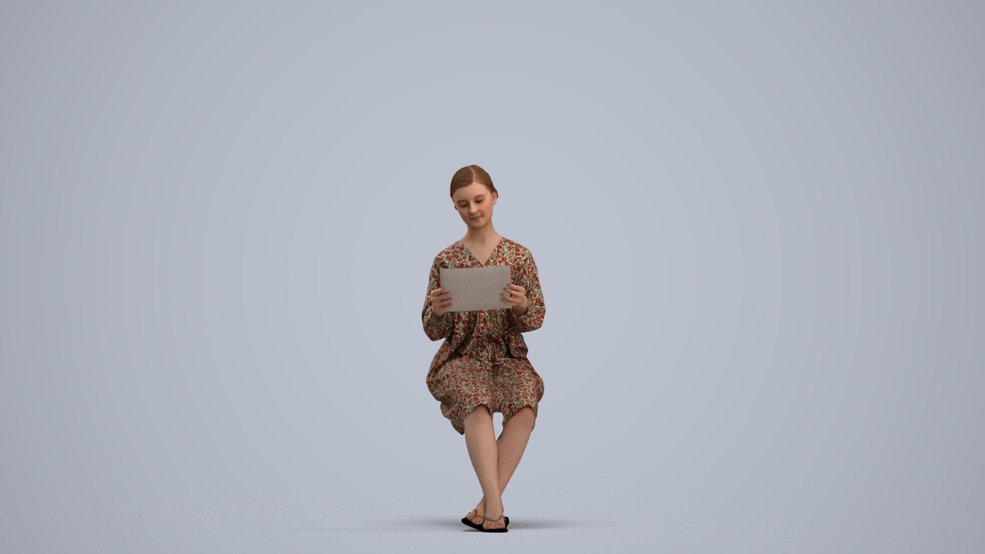 realistic 3D people girl casual kids, render-ready for V-Ray and Corona, FBX OBJ, standing pose render