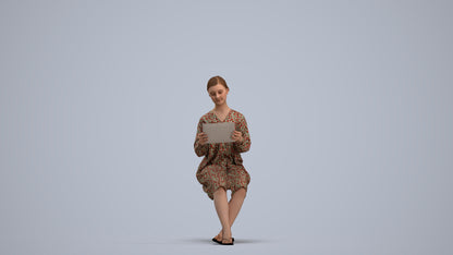 realistic 3D people girl casual kids, render-ready for V-Ray and Corona, FBX OBJ, standing pose render