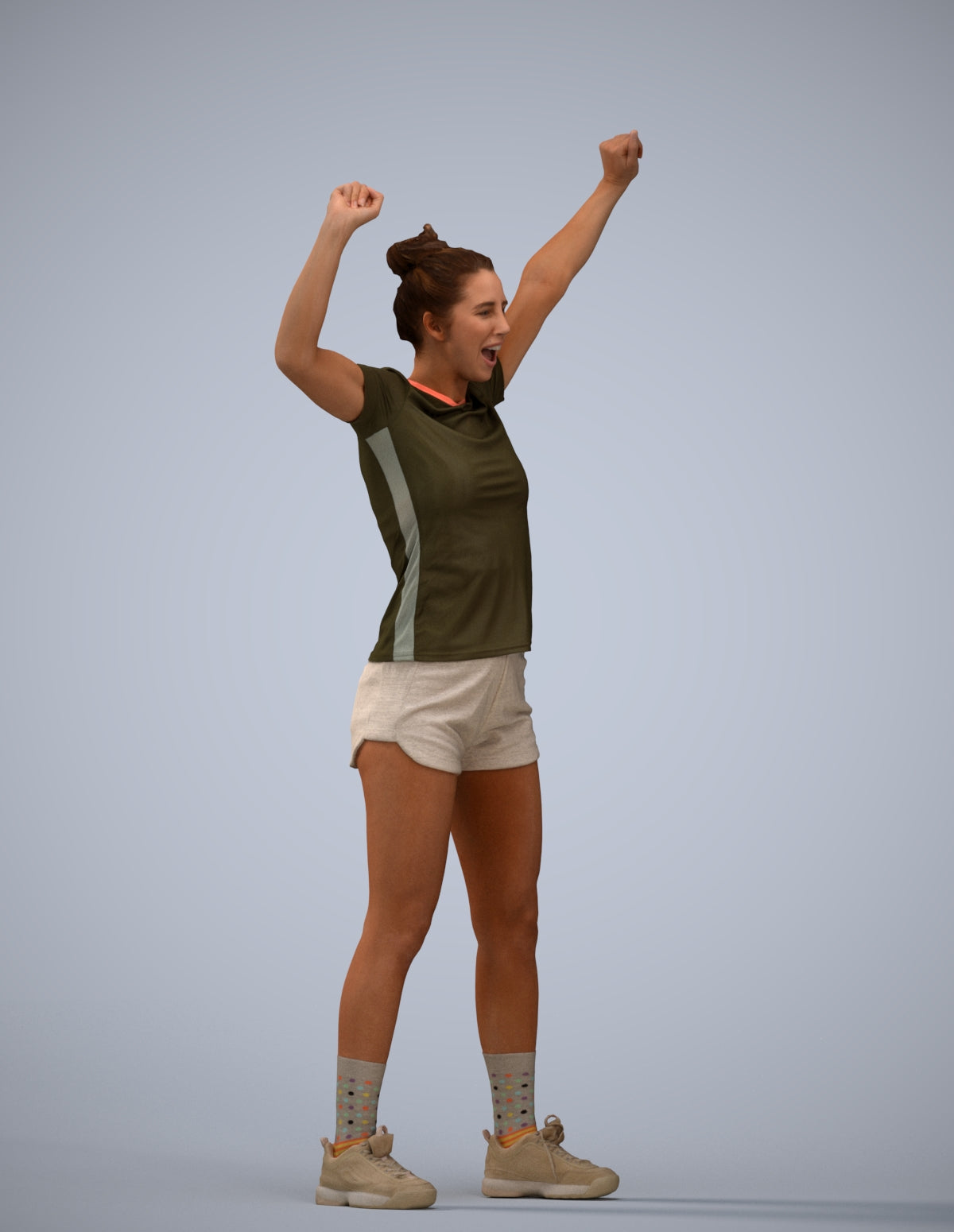 photogrammetry 3D woman sport, realistic human model archviz FBX