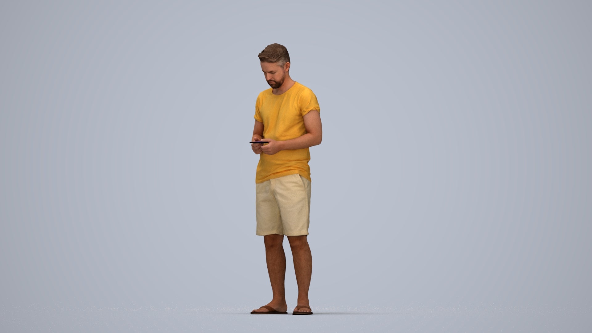 realistic 3D human man standing, archviz people FBX OBJ for Blender, top-down view render
