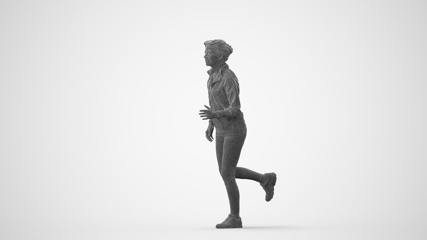 3D human model woman sport, photogrammetry scanned person for archviz, square thumbnail