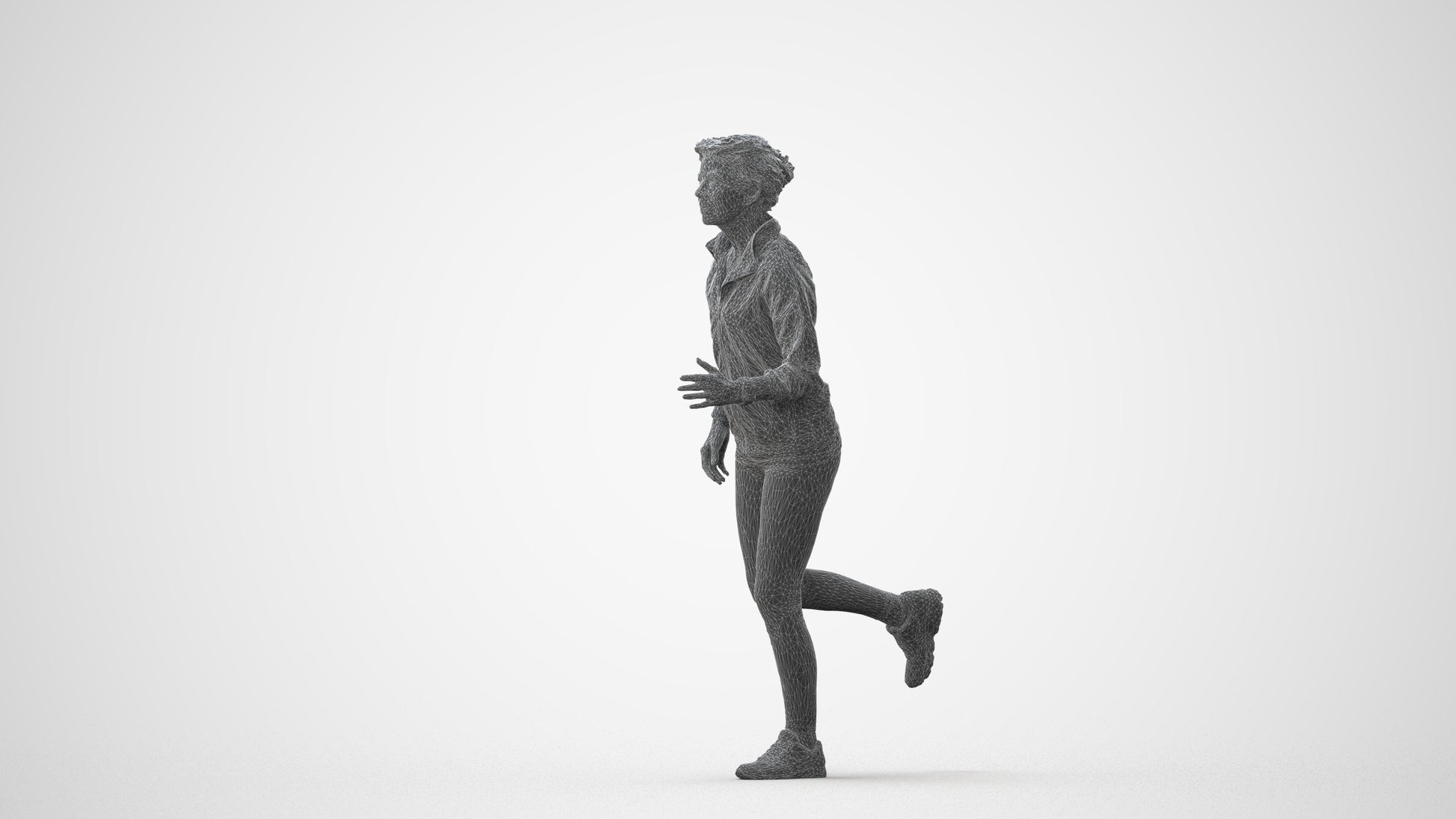 3D human model woman sport, photogrammetry scanned person for archviz, square thumbnail