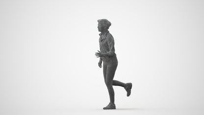 3D human model woman sport, photogrammetry scanned person for archviz, square thumbnail