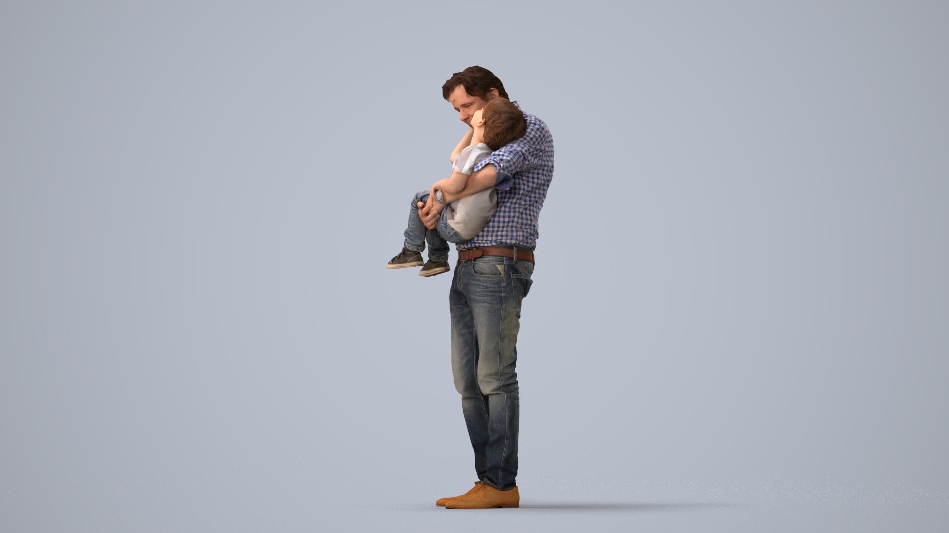 realistic 3D people boy casual kids, render-ready for V-Ray and Corona, FBX OBJ, three-quarter view render