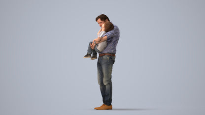 realistic 3D people boy casual kids, render-ready for V-Ray and Corona, FBX OBJ, three-quarter view render