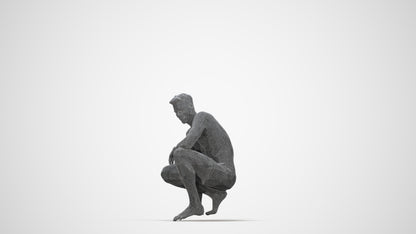 realistic 3D human man pool, archviz people FBX OBJ for Blender, wireframe back view