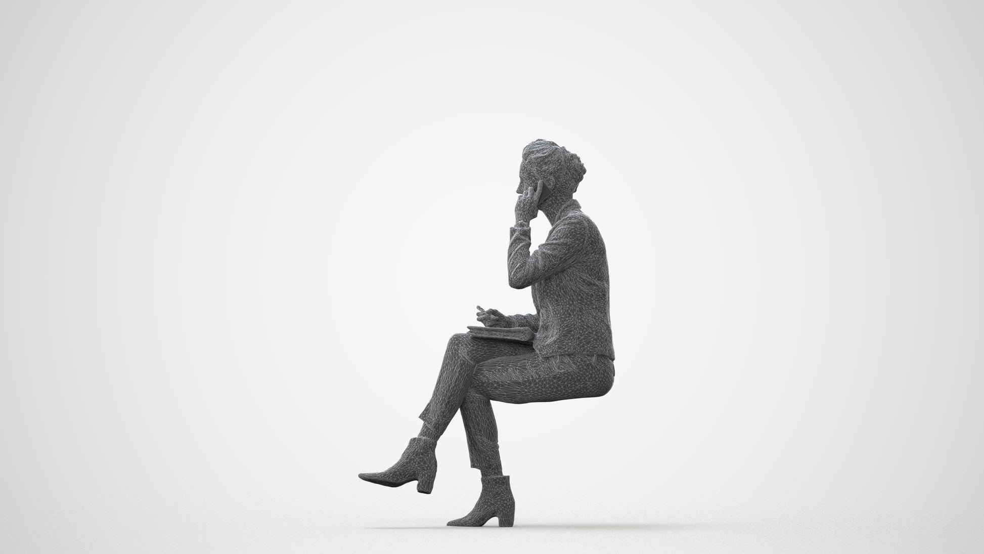 photogrammetry 3D woman business, realistic human model archviz FBX, square thumbnail