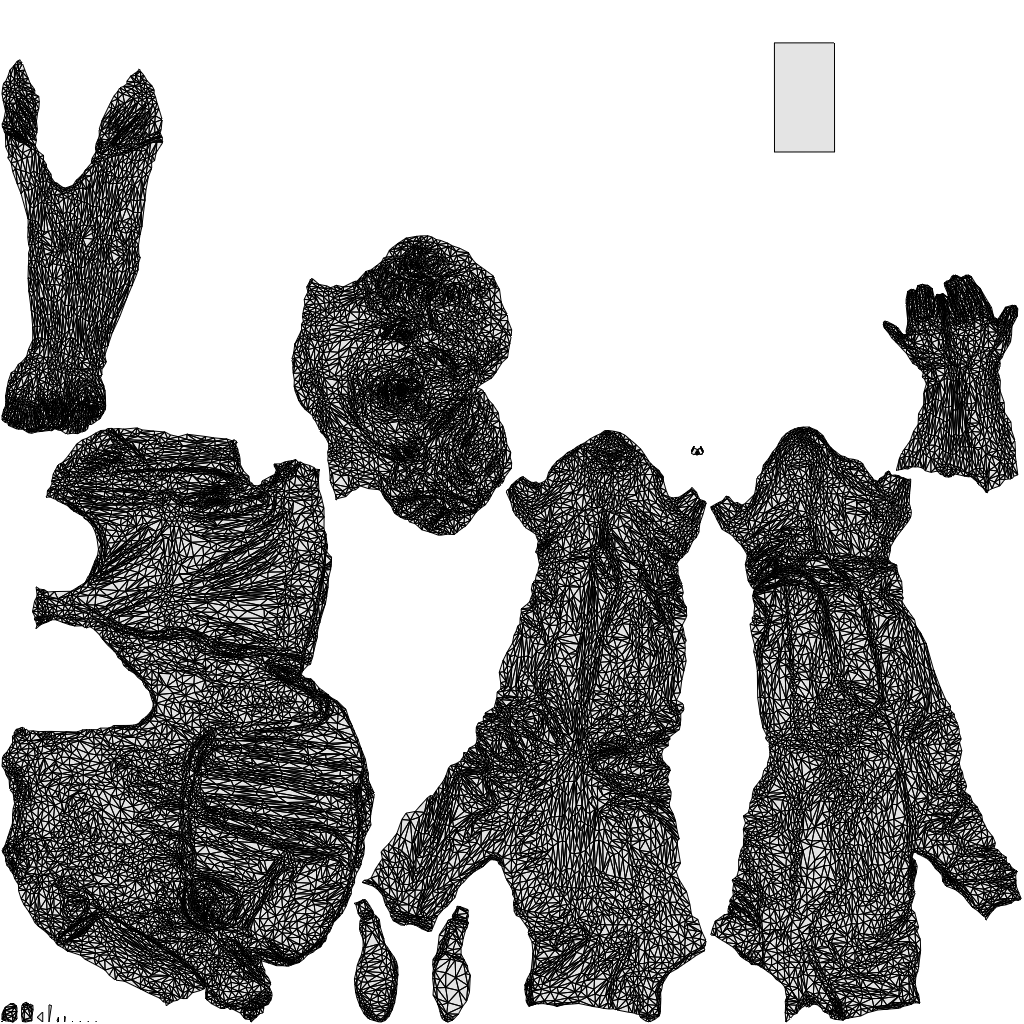 3D scanned woman standing casual, photorealistic archviz people for Enscape and SketchUp, wireframe top-down view