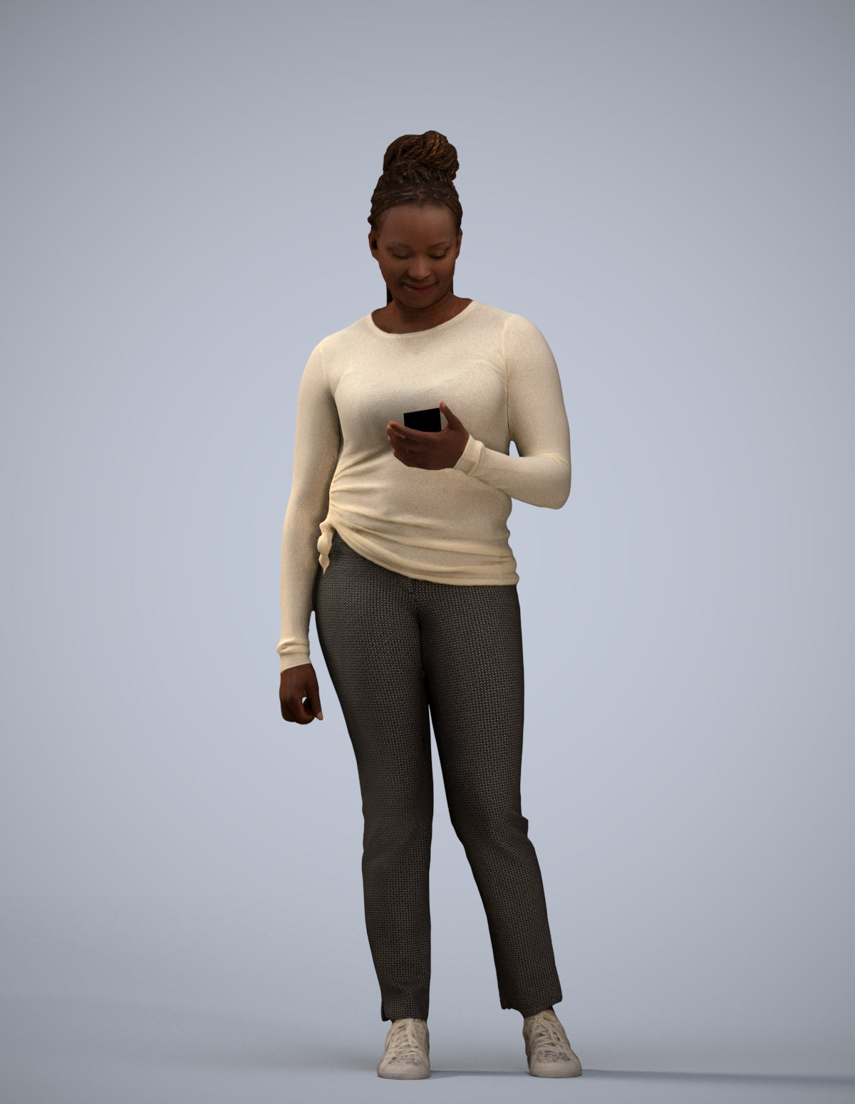 realistic 3D people woman casual standing, render-ready for V-Ray and Corona, FBX OBJ