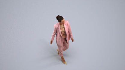 realistic 3D people woman business walking, render-ready for V-Ray and Corona, FBX OBJ, back view render