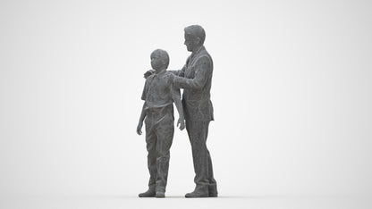 3D people model girl kids, scanned human for 3ds Max rendering, wireframe back view