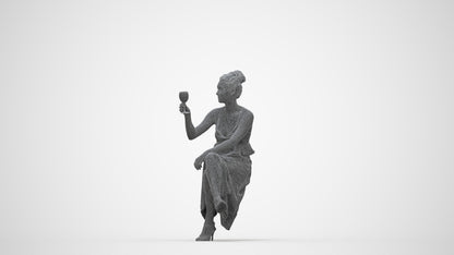 realistic 3D woman formal formalaffairs, scanned archviz people for Blender and 3ds Max, wireframe back view