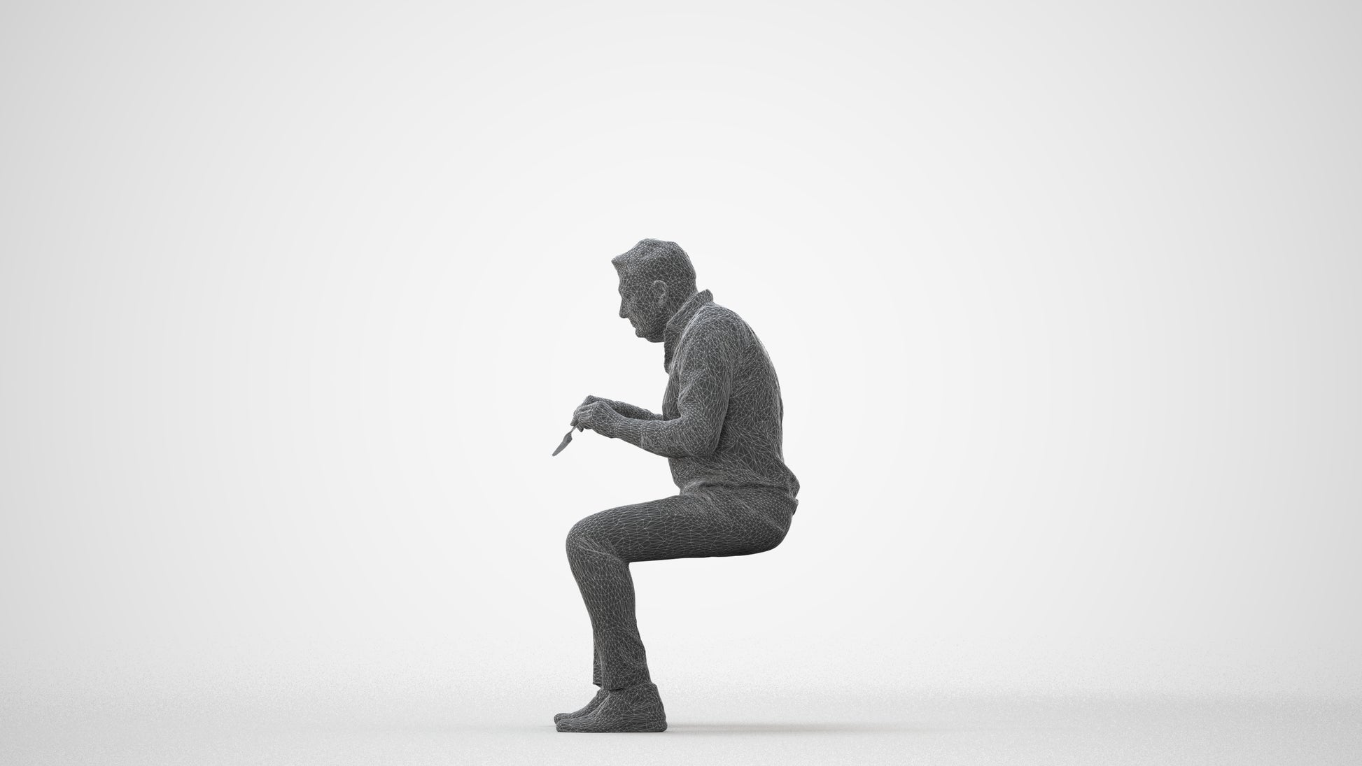 3D people model man casual business, scanned human for 3ds Max rendering, square thumbnail