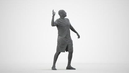 photogrammetry 3D man sport, realistic human model archviz FBX, wireframe side view
