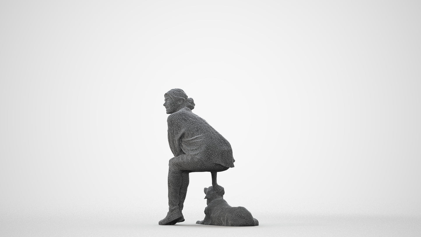 3D people model man casual sitting, scanned human for 3ds Max rendering, square thumbnail