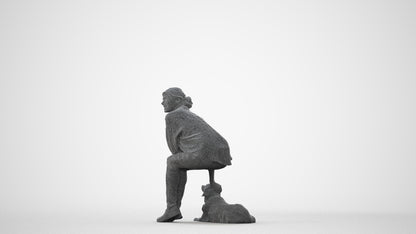 3D people model man casual sitting, scanned human for 3ds Max rendering, square thumbnail