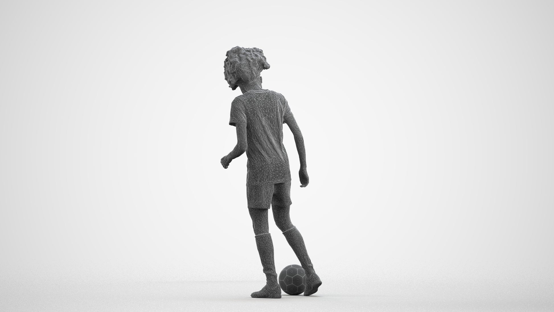 realistic 3D woman sport, scanned archviz people for Blender and 3ds Max, wireframe front view