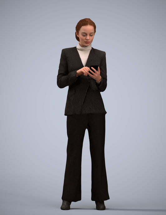 3D people model woman business, scanned human for 3ds Max rendering