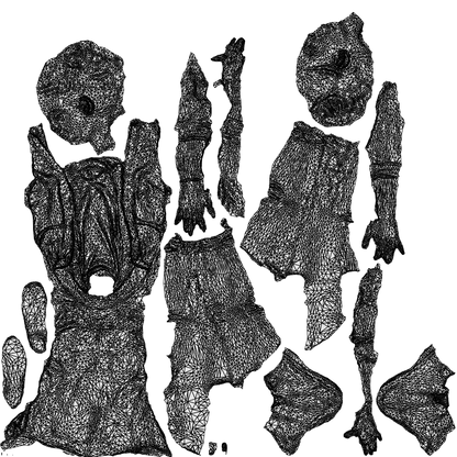 photogrammetry 3D girl casual kids, realistic human model archviz FBX, wireframe top-down view