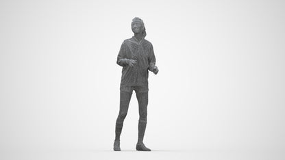 realistic 3D human woman sport, archviz people FBX OBJ for Blender, wireframe back view