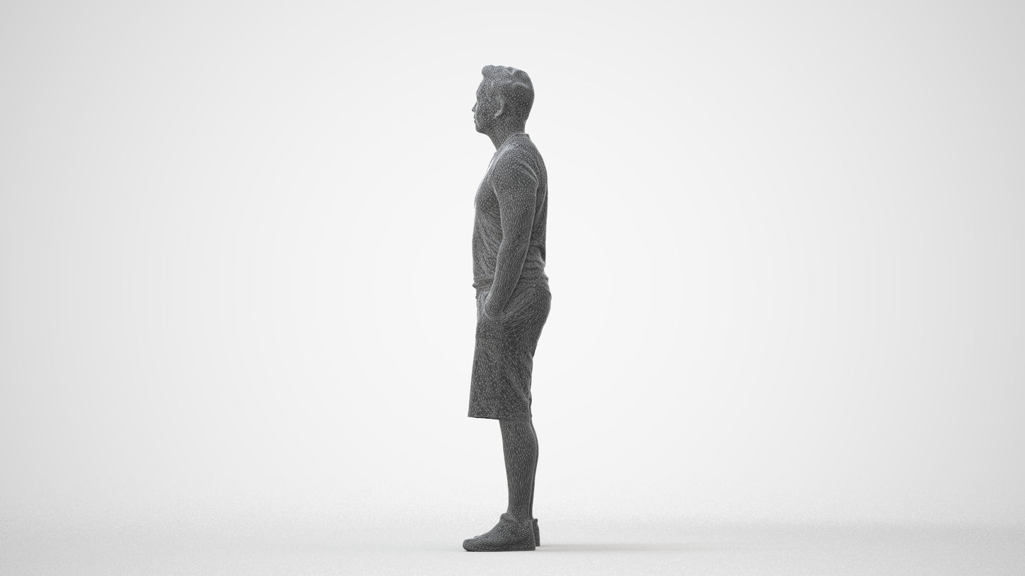 3D people model man sport standing, scanned human for 3ds Max rendering, square thumbnail