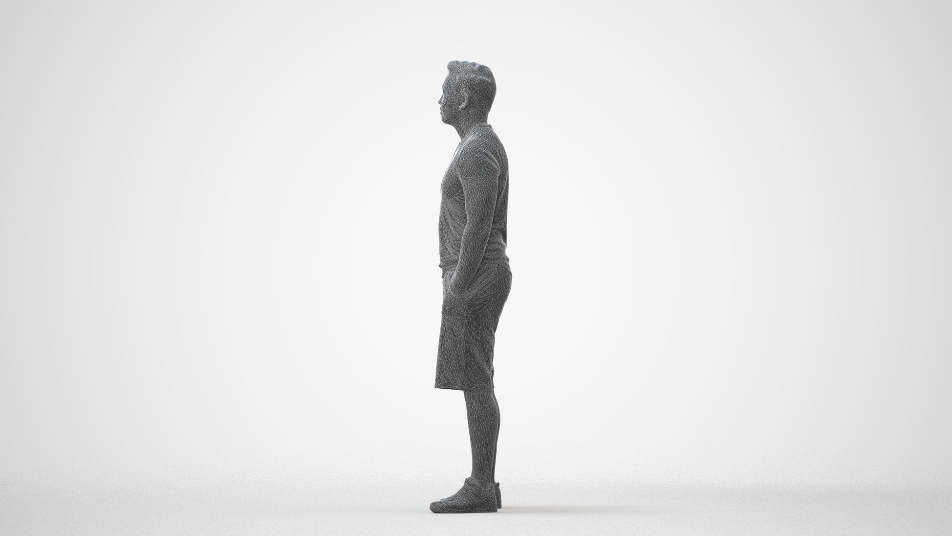 3D people model man sport standing, scanned human for 3ds Max rendering, square thumbnail