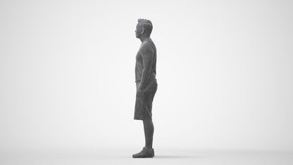 3D people model man sport standing, scanned human for 3ds Max rendering, square thumbnail