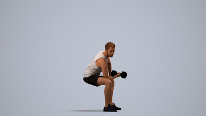 realistic 3D human man sport, archviz people FBX OBJ for Blender, side view render