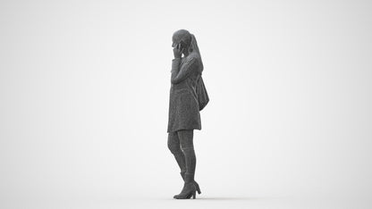 3D people model woman casual standing, scanned human for 3ds Max rendering, square thumbnail