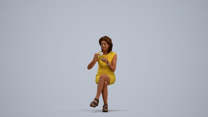 photogrammetry 3D woman business sitting, realistic human model archviz FBX, standing pose render