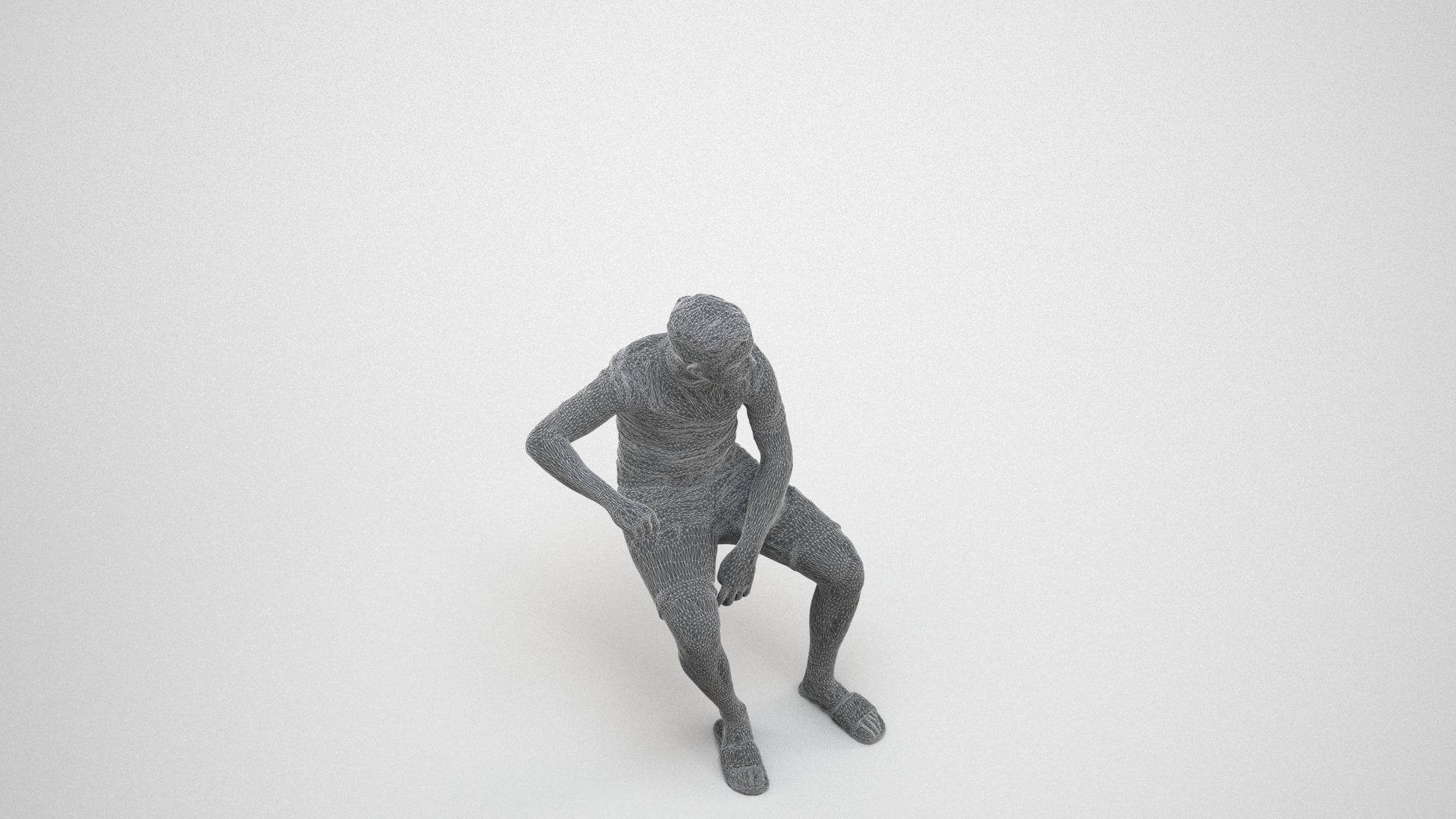 scanned 3D boy casual kids, photogrammetry people for Enscape and V-Ray, wireframe three-quarter view